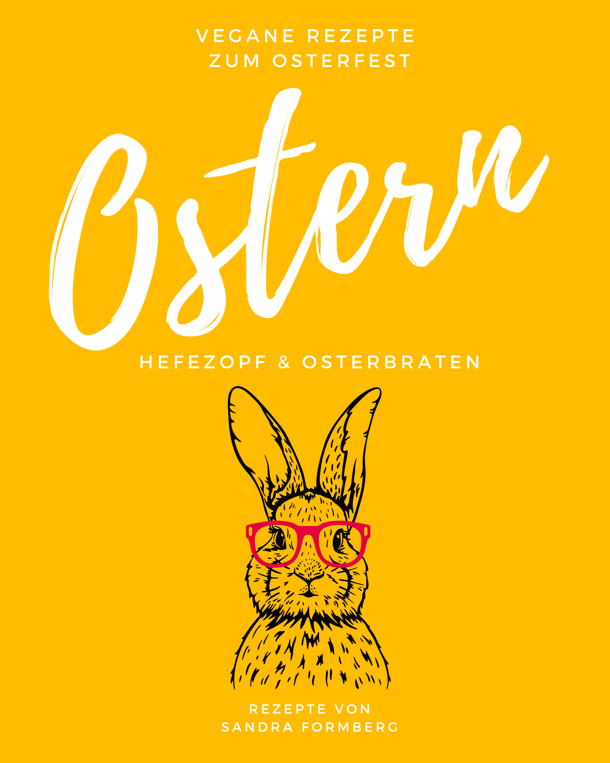 Orange farbiges Cover für ein Kochbuch zu Ostern.