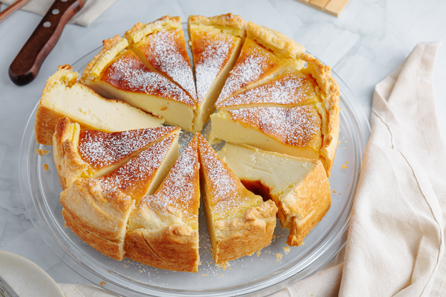 Veganer Käsekuchen mit Blätterteig