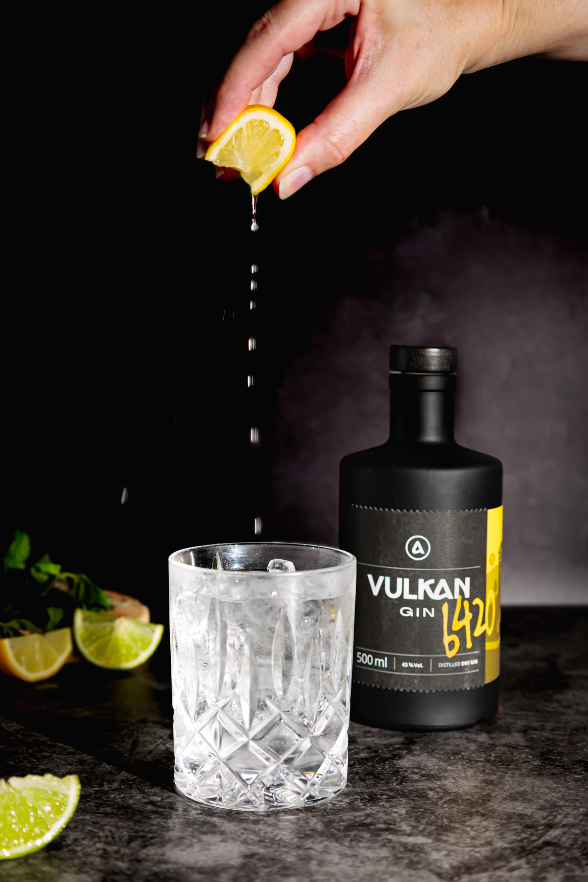 Vulkan Gin Produktfotografie