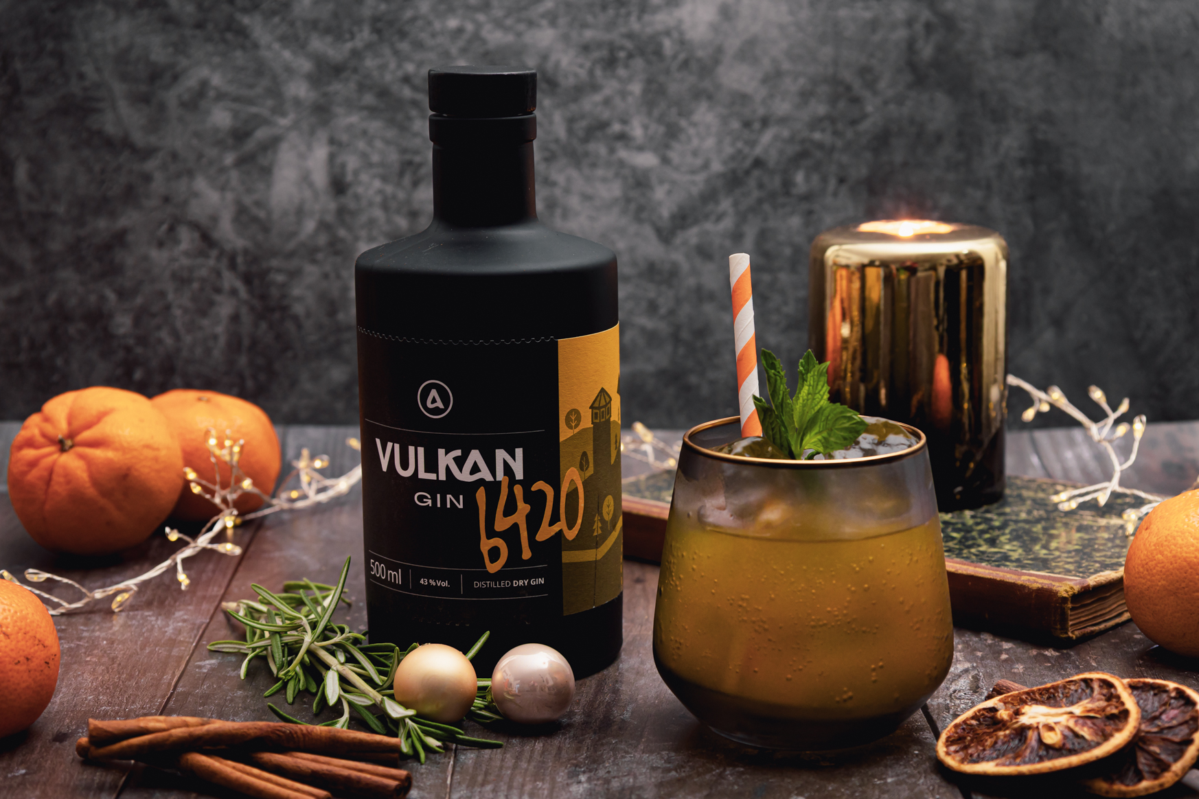 Vulkan Gin Produktfotografie