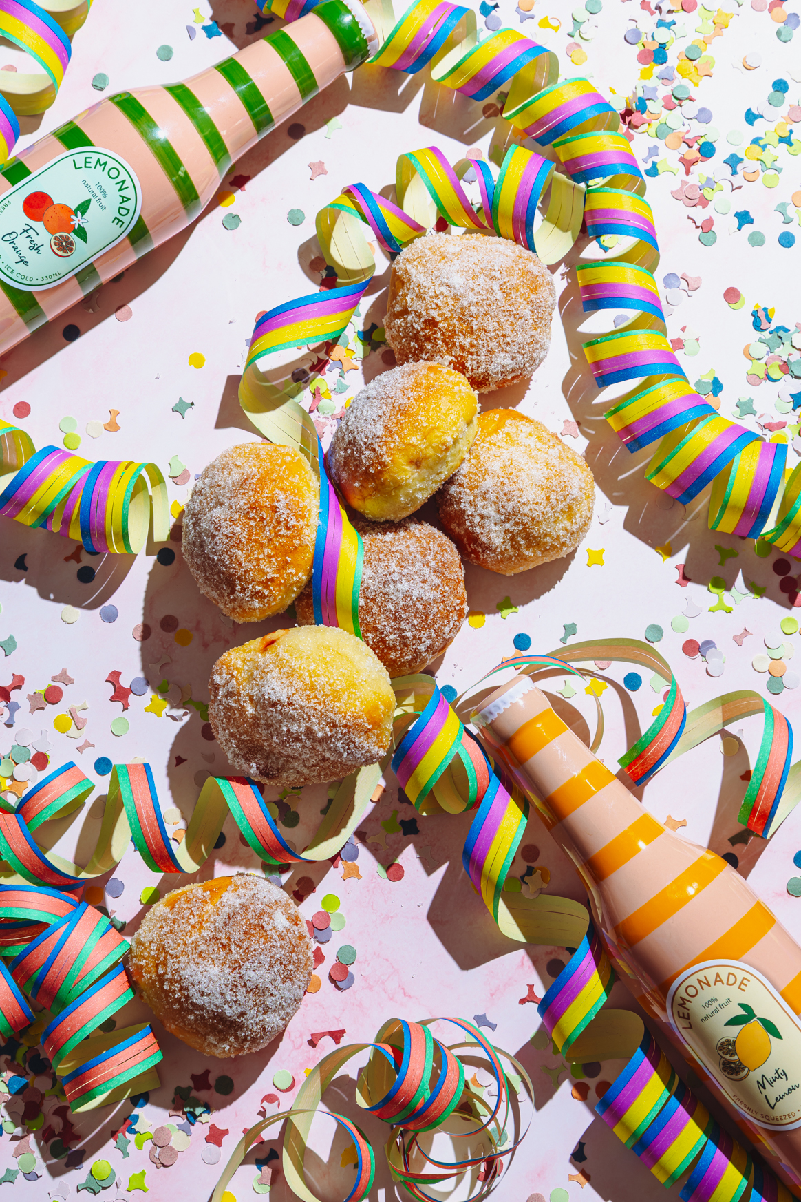 Vegane Mini Berliner im Faschingsoutfit