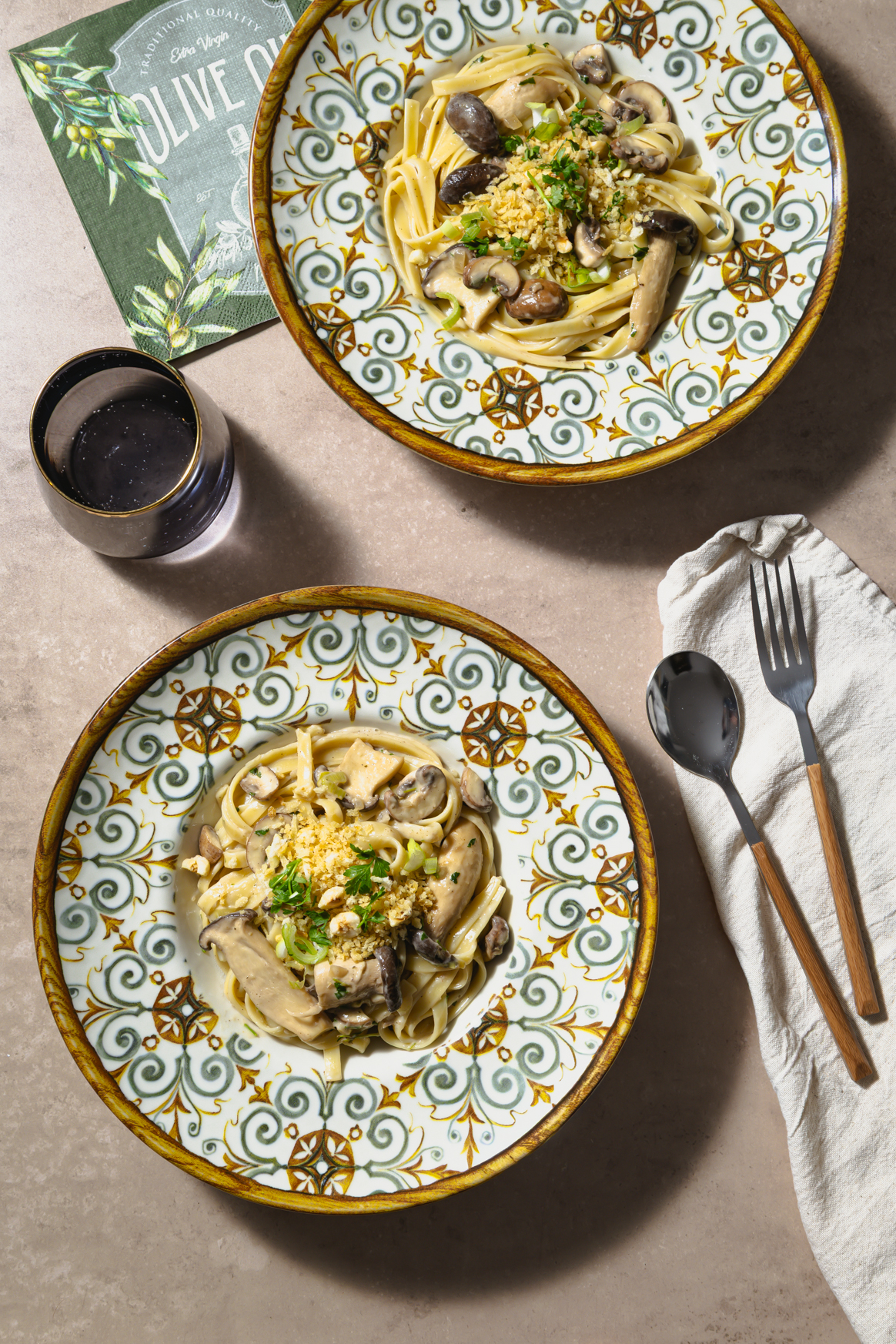 Fettuccine in cremiger Pilzsoße