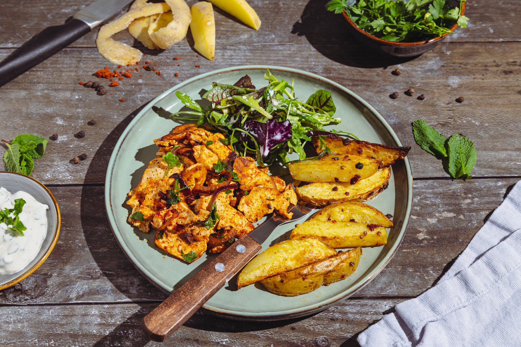 Veganer Tofu-Teller „Kebab-Style“