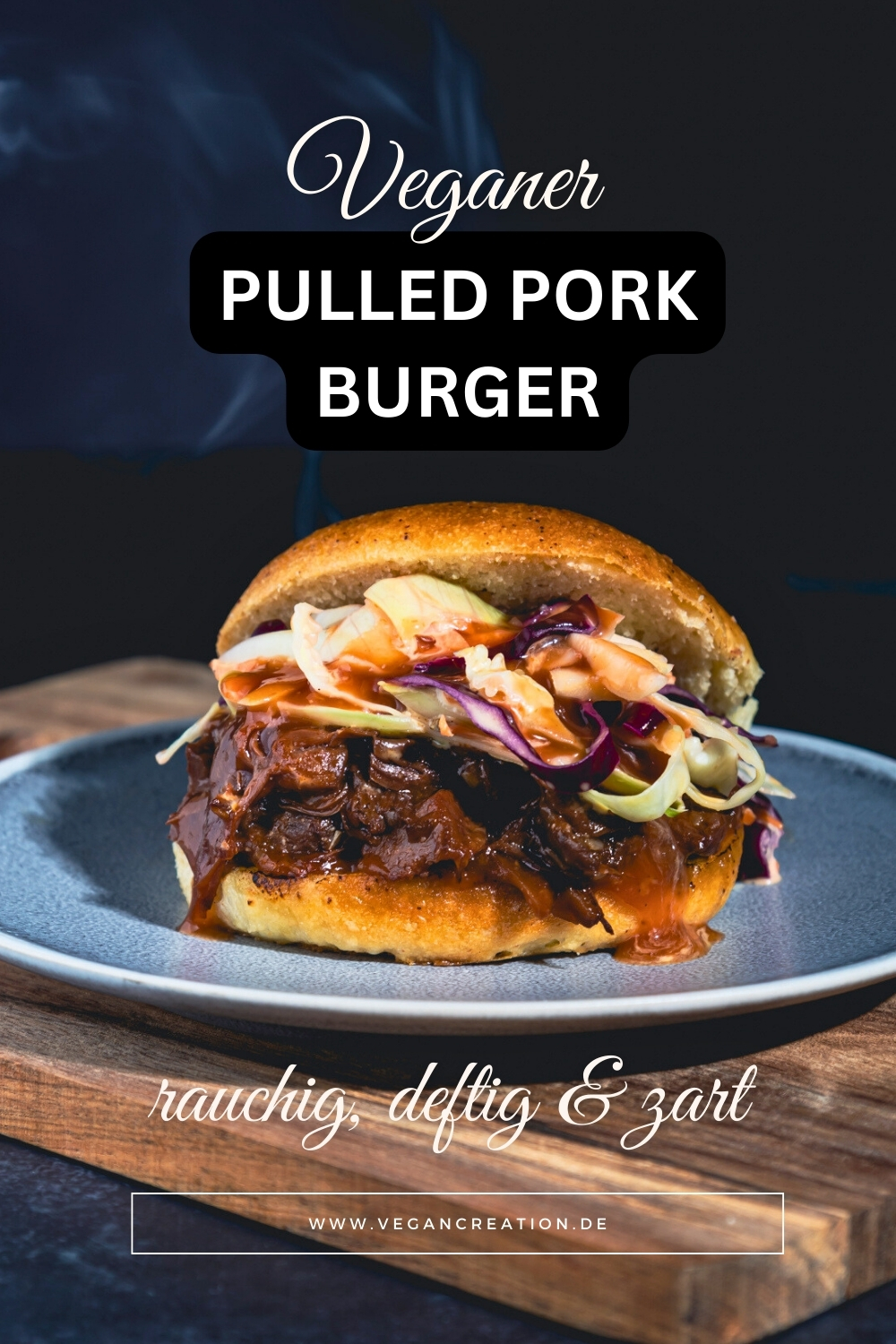 Veganer Pulled Pork Burger Pinterest Pin
