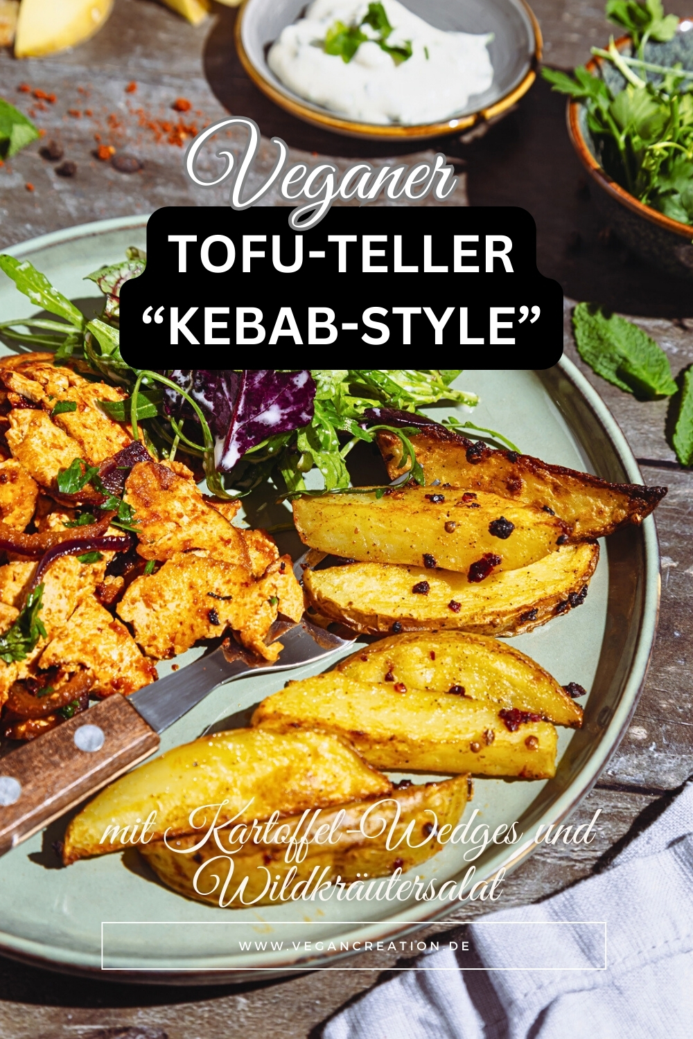 Veganer Tofu-Teller Kebab-Style