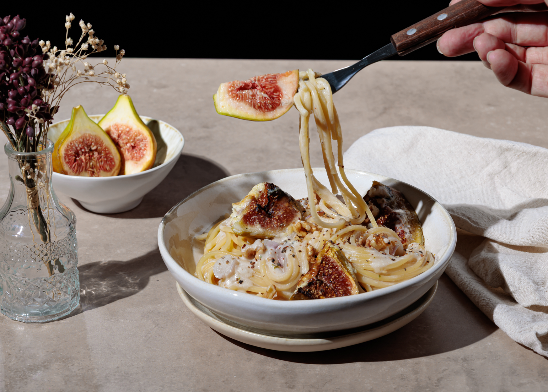 One-Pot Spaghetti mit Feigen